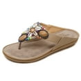 thumbnail image 2 of Women's Bohemian Beaded Shell Flip Flops - Vintage Ethnic Style Beach Sandals, 2 of 10