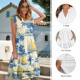 thumbnail image 6 of Garronmavis Hawaii Ship Couple Matching Outfit Husban and Wife Clothing Short Sleeve Shirt for Men Summer Hawaiian Tops and Women's V-neck A-Line Beach Dresses Size S, 6 of 7