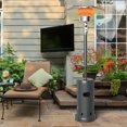 thumbnail image 1 of Gymax Outdoor Patio Heater Propane Standing LP Gas Steel W/Table & Wheels Grey, 1 of 10