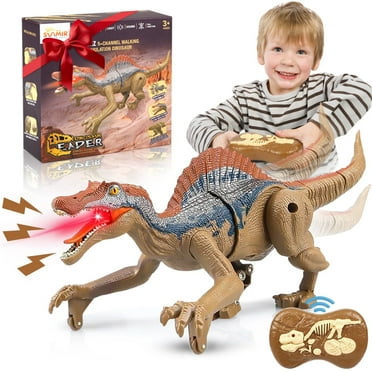 Flooyes Remote Control Dinosaur Toys for Boys, 2.4G RC Dinosaur Robot with Light Sound, Kids Boy Toys ages 3 4 5 6  Year Old, Velociraptor Toys Christmas Gifts