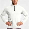 thumbnail image 2 of Men Fall Clothes,Athletic Shirts for Men Solid Color Long Sleeve 1/4 Zip Stretchy Sport T-Shirts with Thumb Hole Casual Gym Workout Top, 2 of 7