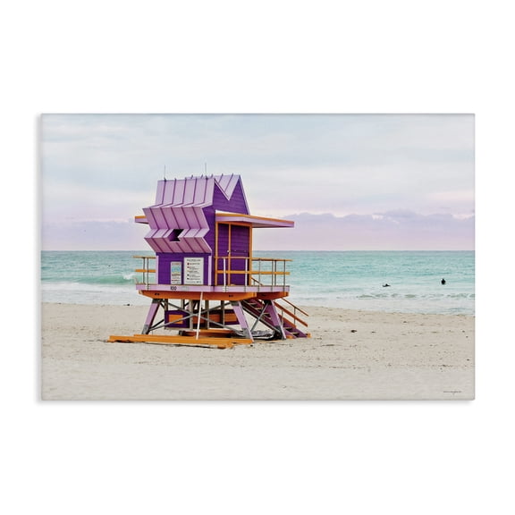 Stupell Industries Tropical Purple Lifeguard Building Canvas Art, 24 x 16, by Seven Trees Design