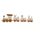 thumbnail image 2 of Cute Creative Four-section Wood Christmas Tree Snowman Bear Train Model Kids Gift Toys, 2 of 9