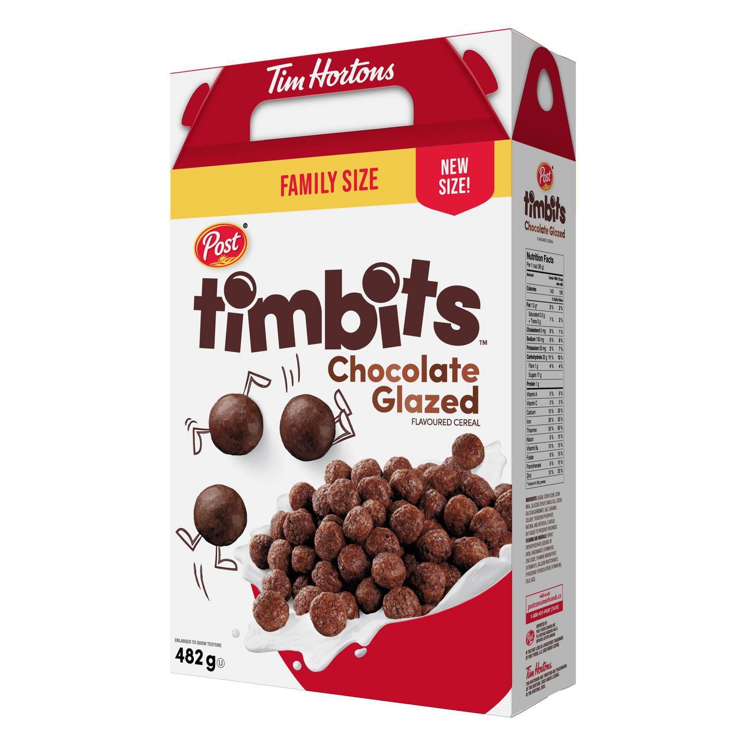 Post Timbits Cereal Chocolate Glazed, Family Size
