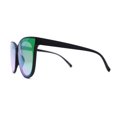 thumbnail image 3 of Womens Stylish Inset Lens Horn Rim Oversize Plastic Sunglasses Matte Black Purple Mirror, 3 of 4