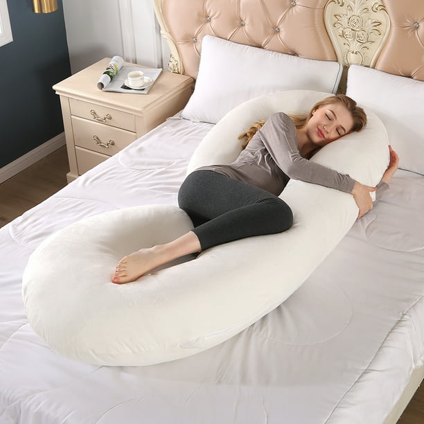 C-Shaped Pregnancy Pillow, Full Body Maternity Pillow - Support Detachable Extension, Maternity ...