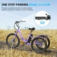 thumbnail image 3 of Gocio 24" Adult Electric Tricycle, Peak 500W Motor, 48V 10.4AH Battery, Max 15Mph，7-Speed Cargo 3-Wheel Electric Bike UL2849 Certified, 3 of 10