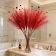 thumbnail image 6 of Yhmxh Pampas Grass Decor 28 Inch Faux Pampas Grass Artificial Dried Flowers Small Vase Filler Pompas Grass, Artificial Fluffy Pampas Grass Decor for Home Room Birthday Bathroom Party Wall 1Pcs, 6 of 6