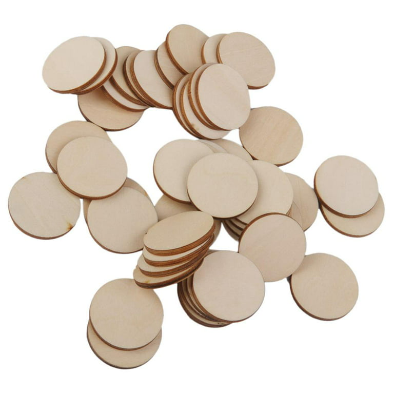 60 Pack 4 inch Wood Circles for Crafts Unfinished Wood Rounds Wooden Cutouts for Crafts, Wooden Circles for Kids Painting, Wood Burning Blank Wood