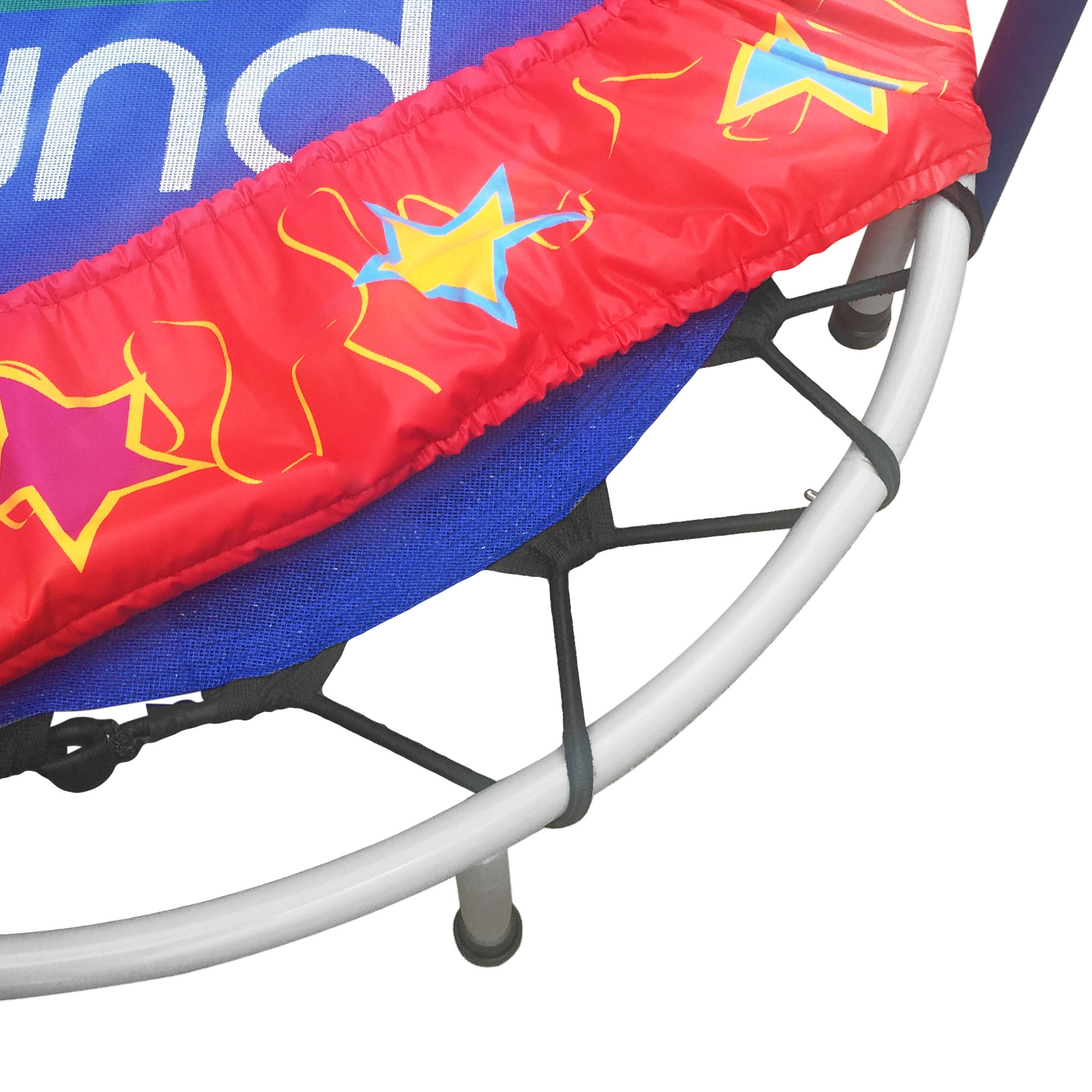 Pure Fun 36-Inch Trampoline for Kids, with Handrail, Red/Blue - image 3 of 4