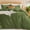 Green, variant on Mosluna Duvet Cover Queen Size, 3 Piece Washed Microfiber Bedding Sets, All Season Breathable Comforter Cover, Gray