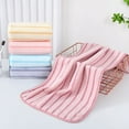 ERDOUY Towels 1Piece 13.78x29.53inch Coral fleece vertical striped