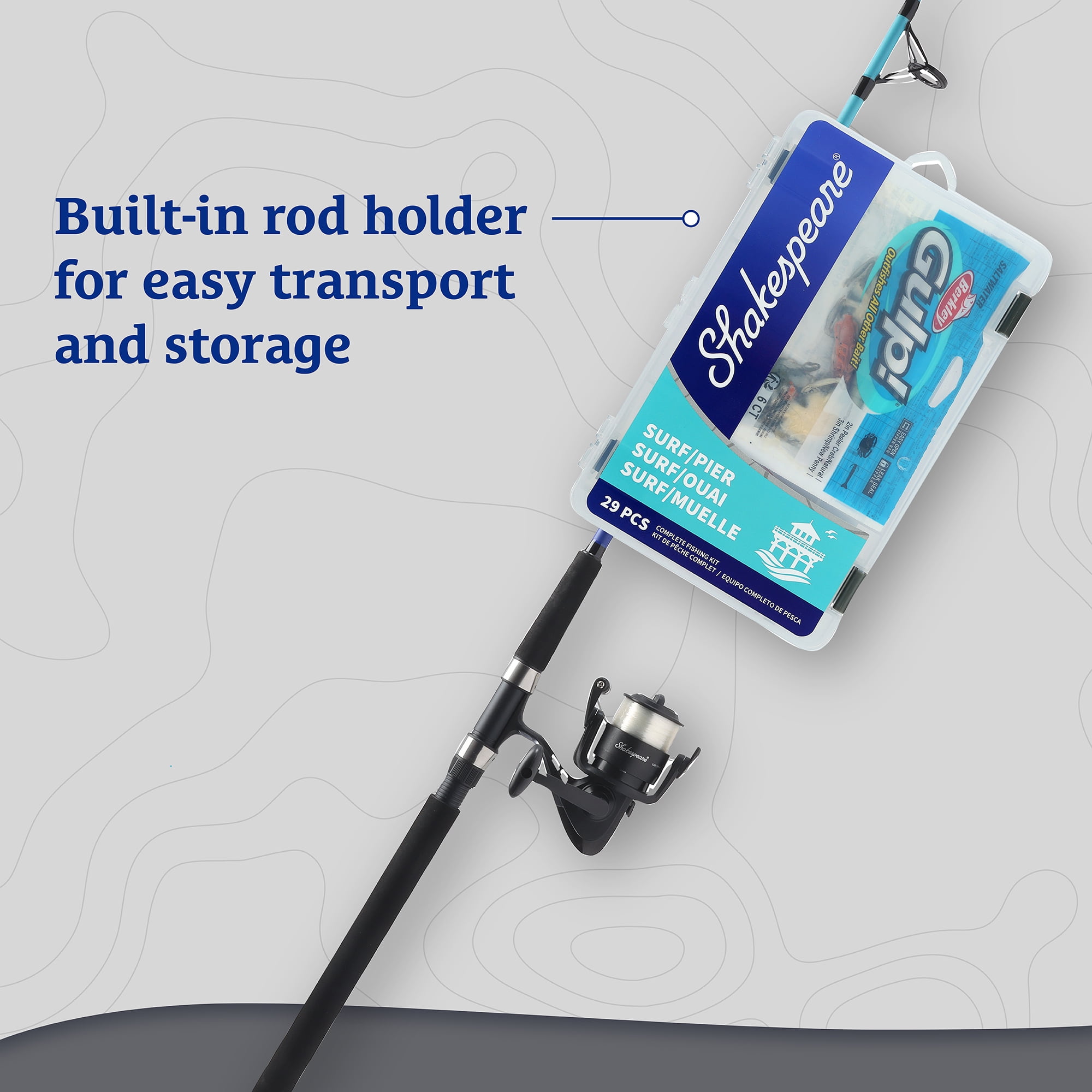Shakespeare Catch More Fish Surf/Pier Spinning Reel and Fishing Rod Combo