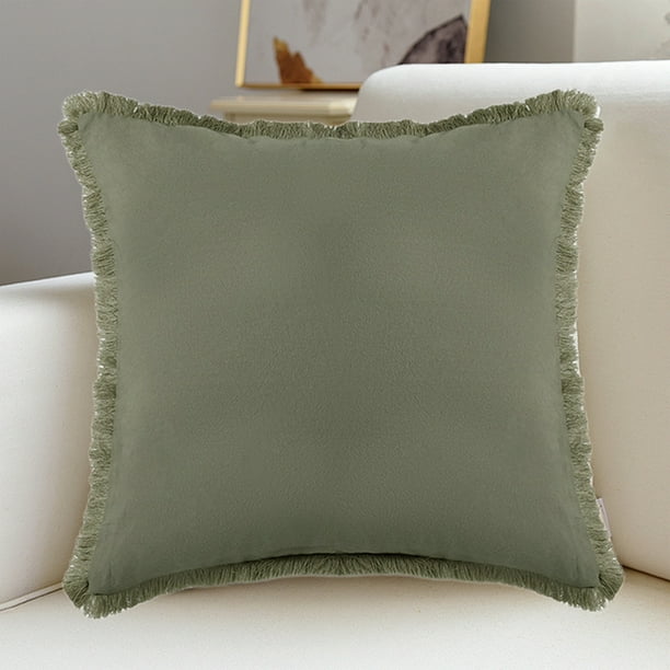 Modern Sofa Pillow Thickened Washed And Linen Tassel Living Room Bedroom Sofa Bedside Pillow Cushion