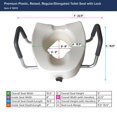 thumbnail image 4 of drive Premium White Plastic Non-Elongated Toilet Seat with Arms 5" Height up to 300 lbs, 4 of 5