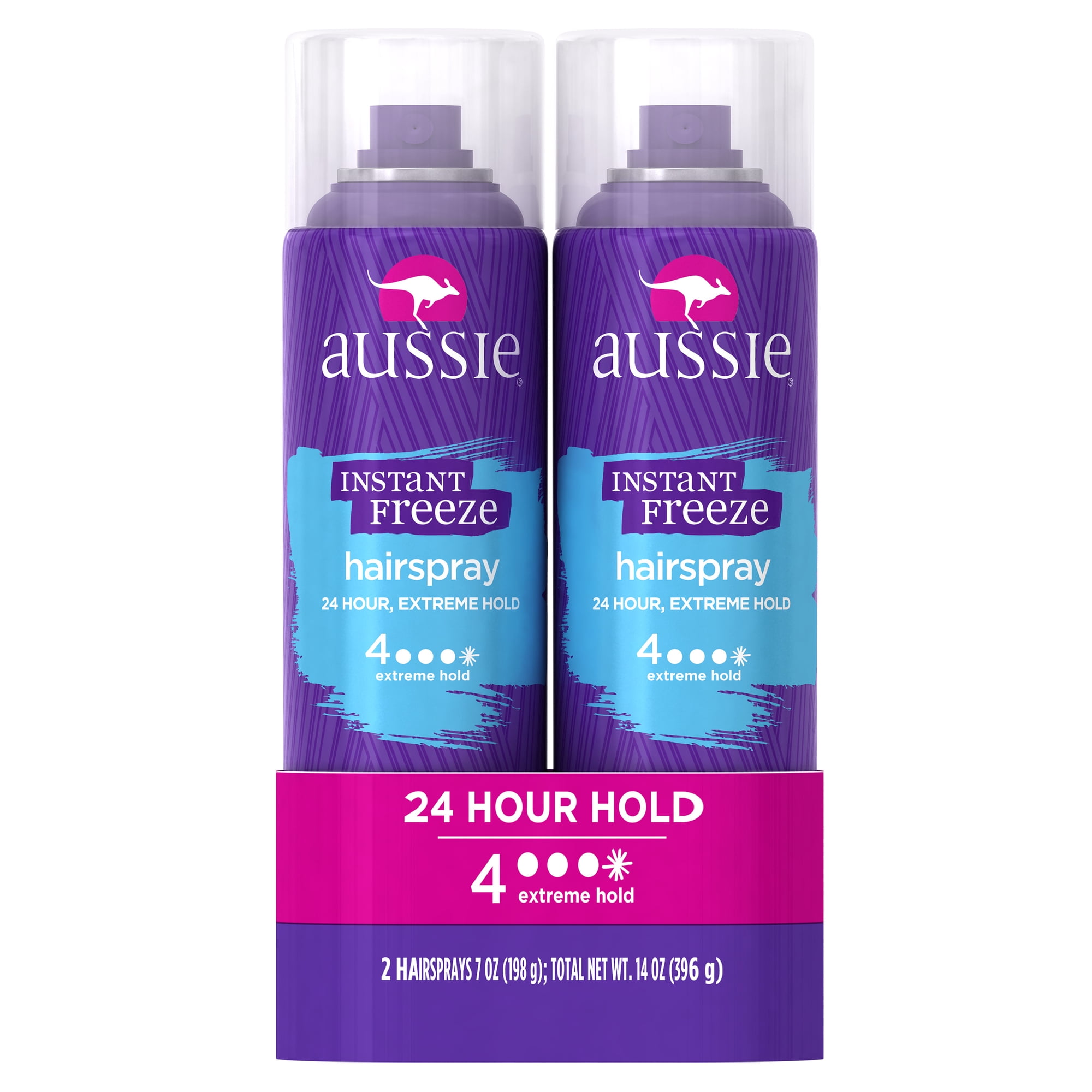 Aussie Instant Freeze Aerosol Hairspray, 7 oz (Pack of Two)