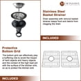 thumbnail image 6 of Mondawe 33" Drop-In Undermount Fireclay Double Bowl Kitchen Sink Farmhouse Sink with Thick Mounting Deck in Black, 6 of 8