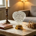 thumbnail image 5 of Battery Powered LED Night Light Decorative Table Lamp, Diamond-Cut Crystal Style with Gold Base, Portable Bedside Light for Bedroom, Party, Kids, 5 of 5