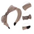 thumbnail image 3 of Unique Bargains 1 Pc Mesh Bow Headbands for Women Brown, 3 of 6