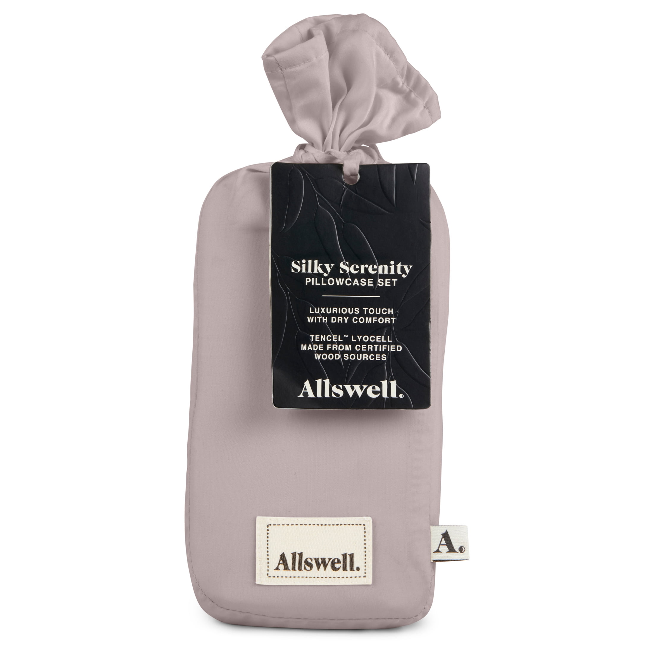Allswell 100% TENCEL™ Lyocell Sateen King Sheet Set, 4-Piece Bed Sheets and Pillowcases, Cooling Bedding for Bed in a Bag Sets, 320 Thread Count, Mauve Dream, King