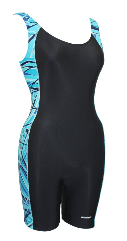 Adoretex Women's New Direction Lycra Unitard Swimsuit in Black/Teal ...