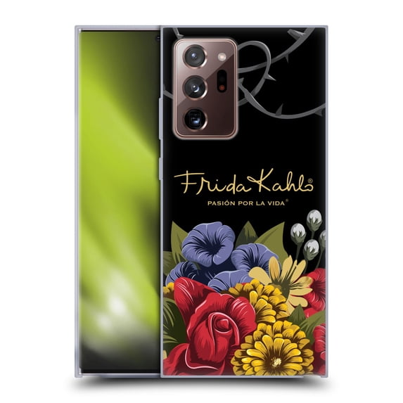 Head Case Designs Officially Licensed Frida Kahlo Red Florals Efflorescence Soft Gel Case Compatible with Samsung Galaxy Note20 Ultra / 5G