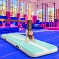 thumbnail image 3 of Justice 10ft Inflatable Air Track Gymnastics Tumbling Mat with Carrying Bag and Electric Air Pump - Teal, 3 of 8