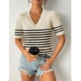 thumbnail image 5 of Zeagoo Womens Short Sleeve Sweaters Soft Casual V Neck Pullover Tops Lightweight Knit Sweater Blouse, 5 of 6