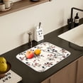 thumbnail image 5 of Yayeee Dish Drying Mat for Kitchen Counter 18" x 24" Microfiber Super Absorbent Coffee Decorative Pad, Floral Plaid, 5 of 9