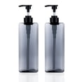 thumbnail image 1 of Paquete de 2 dispensadores de botellas con bomba de 1000ml, dispensador de loción de plástico cuadrado rellenable, botella con bomba de loción vacía para champú, loción y jabón, 1 of 5