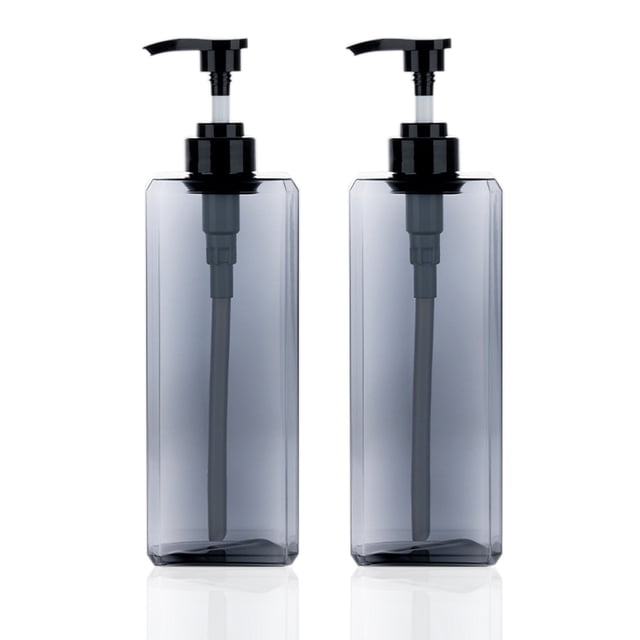 Paquete de 2 dispensadores de botellas con bomba de 1000ml, dispensador de loción de plástico cuadrado rellenable, botella con bomba de loción vacía para champú, loción y jabón
