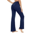 thumbnail image 2 of ValueVibe Womens Flare Yoga Pants with Pockets Bootcut Yoga Leggings High Waist Tummy Control Workout Pants, Navy 2XL, 2 of 8