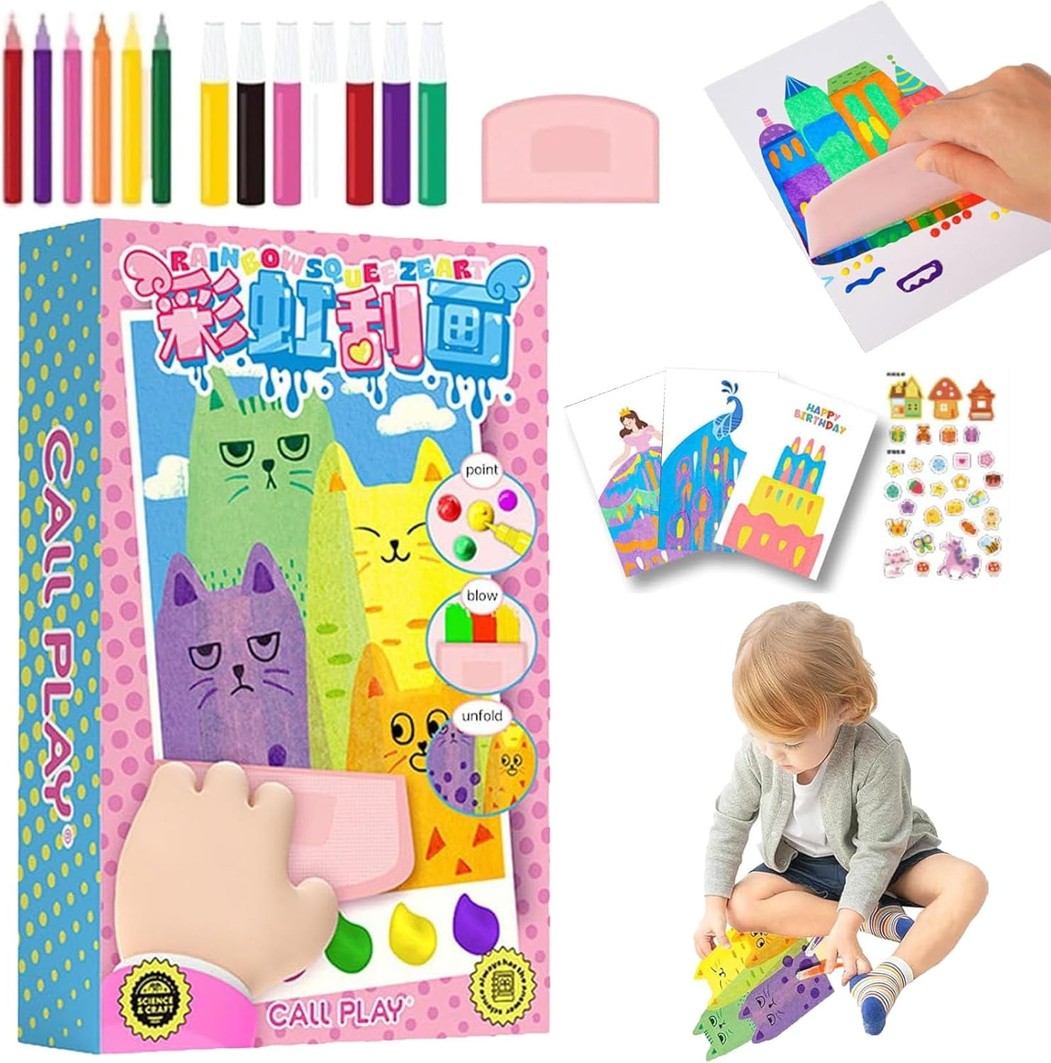 Lot De 12 Livres à Gratter Arc-en-ciel – Stylos En Bois – Cadeaux Anniversaire Et Fêtes Pour Enfants Dès 4 Ans