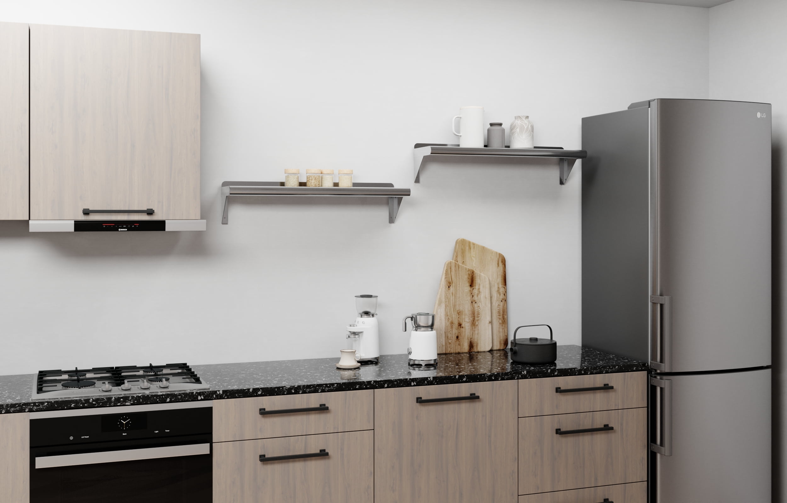 AmGood 8 in. x 30 in. Stainless Steel Wall Shelf | NSF Certified | Appliance & Equipment Metal Shelving | Kitchen, Restaurant, Garage, Laundry, Utility Room