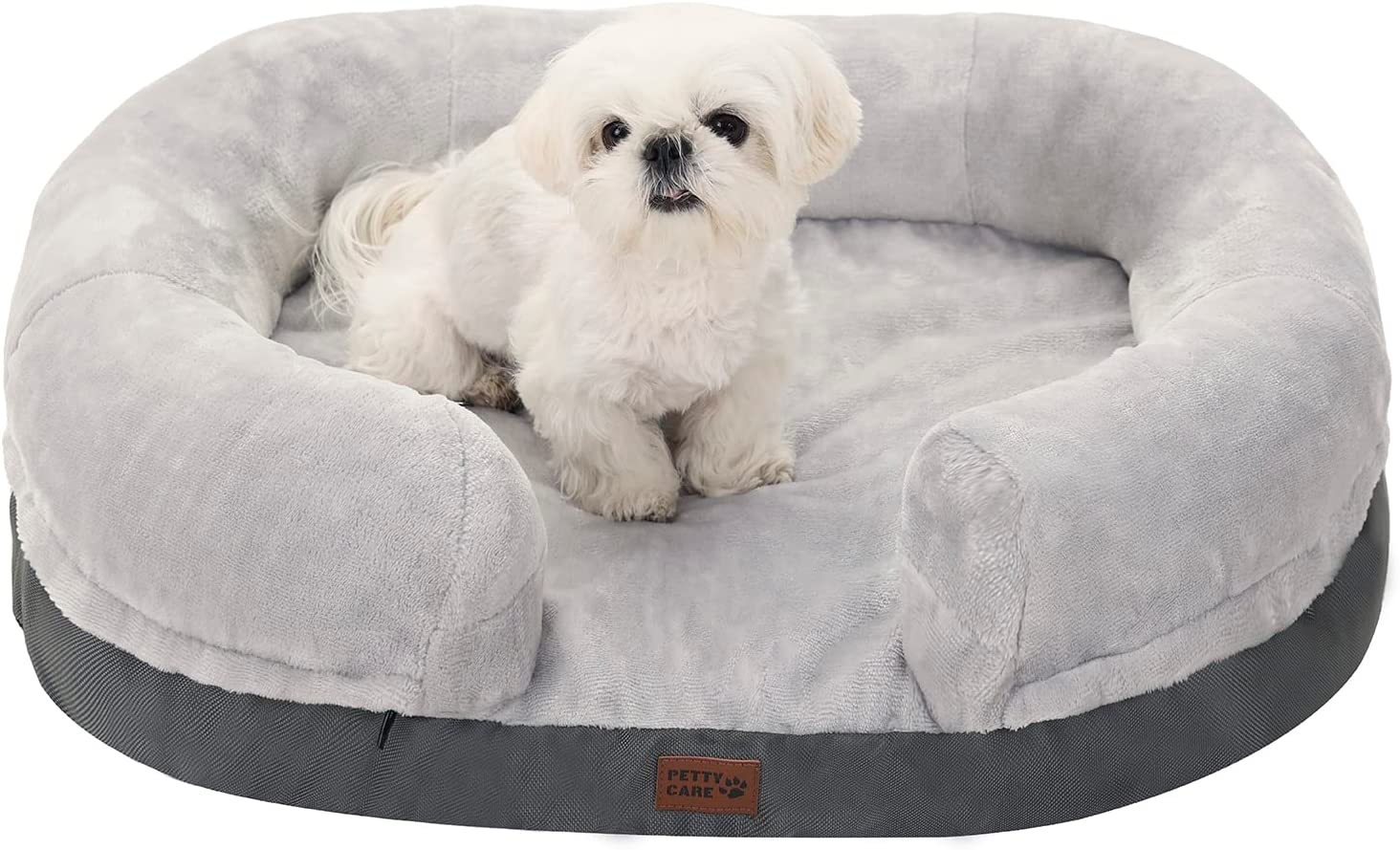 pettycare Memory Foam Dog Beds with Sides for Medium Dogs, Orthopedic