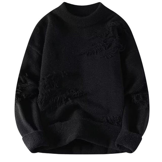 RKSRN Chandail pour Homme Automne Hiver Chaud Hiver Décontracté Mode à Blocs de Couleur Design à Manches Longues Col Rond Chandail Doux Ample Chandails