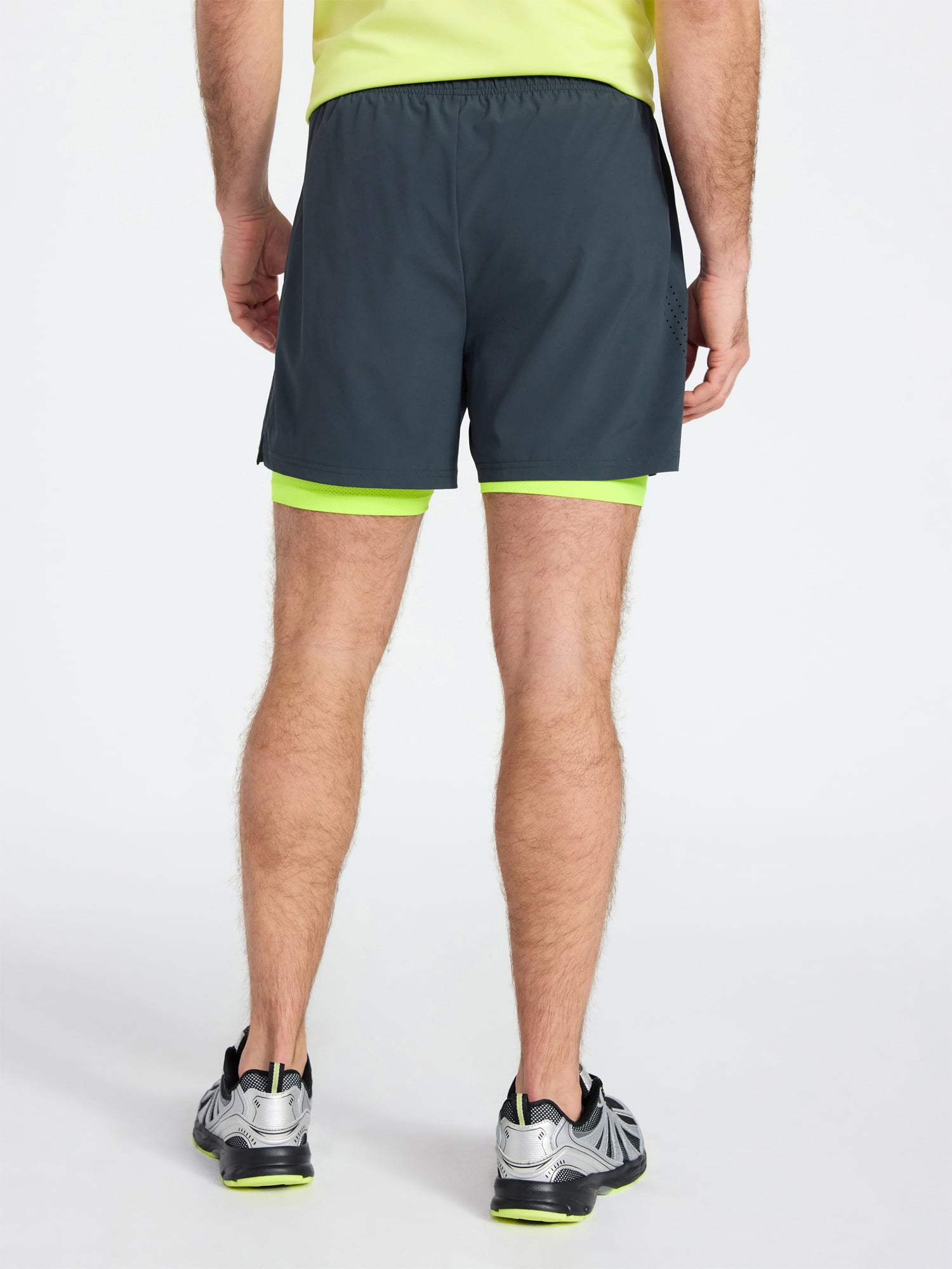 Athletic Works Men's and Big Men's 2 in 1 Gym Shorts with Liner, 6" & 8" Inseams, Sizes S-3XL