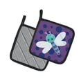 thumbnail image 2 of Caroline's Treasures Dragonfly on Purple Polkadots Pair of Pot Holders, 2 of 3
