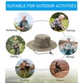 thumbnail image 4 of EINCcm Bucket Hat, Sun Hats Beach Hat for Women Man, Summer Casual Mesh Wide Brim Windproof Foldable Solid Color Sun Hat for Outdoor Travel Vacation Beach Fishing Hiking, 4 of 5