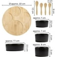 thumbnail image 5 of 9-Piece Black Ceramic Serving Bowl Set with Bamboo Spoons  Wooden Tray, 5 of 7