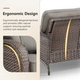 thumbnail image 6 of OPOHORO Outdoor 7 Pieces Conversation Set, Brown Wicker Sofa, with Swivel Chairs, Side Table, Coffee Table and Ottomans, Patio Furniture Set with 5" Thick Cushion for Backyard, Gray, 6 of 15