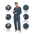 thumbnail image 4 of Airmenty Men's Pajama Set Lightweight Sleepwear Button Up Sleepwear Soft Comfy Pjs Set with Pockets, 4 of 7