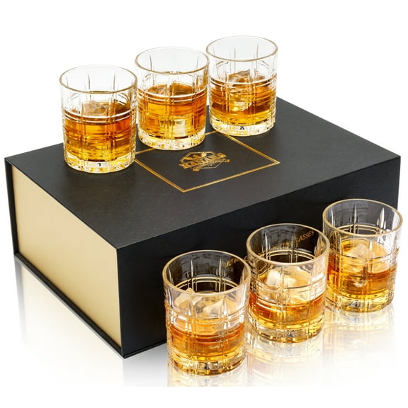 KANARS Old Fashioned Whiskey Glasses with Luxury Box, Men Gift for Birthday, Wedding, Christmas and Housewarming