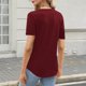 thumbnail image 3 of Camisas de Manga Corta para las Mujeres Casual Color Sólido Plisado V-Cuello Blusas, Moda Verano Top para Diario Y Fiesta, 3 of 7
