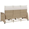 thumbnail image 5 of vidaXL Reclining Garden Sofa with Cushions L-shaped Beige Poly Rattan, 5 of 5