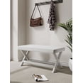 thumbnail image 2 of Manhattan Comfort Abigail Double Ottoman Bench with Solid Wood Frame in Cream, 2 of 9