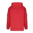 thumbnail image 5 of Oversized Fleece Hoodie Women 2025 - Long Sleeve Pullover Sweatshirt Winter Warm Comfy Casual Top with Pocket Y2K Streetwear Loose Fit Fall Fashion,Red,Large, 5 of 6
