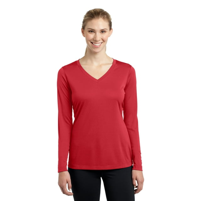 Sport-Tek ® Ladies Long Sleeve Posicharge ® Competitor™ V-Neck Tee. Lst353ls Xxl True Red