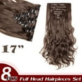 thumbnail image 2 of Pince Tête Complète Synthétique dans Extensions de Cheveux 8 Pcs 18 Pinces Postiche Longue Bouclée Lisse, 2 of 5