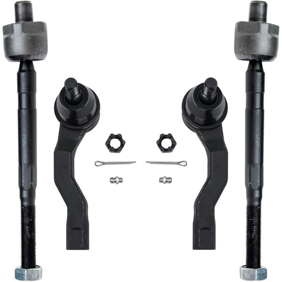 Detroit Axle - Front Tie Rods for 2003-2007 INFINITI G35, 2003-2009 Nissan 350Z, 4 Inner Outer Tie Rod End Links 2004 2005 2006 Replacement